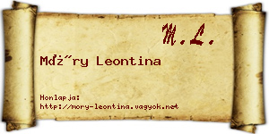 Móry Leontina névjegykártya